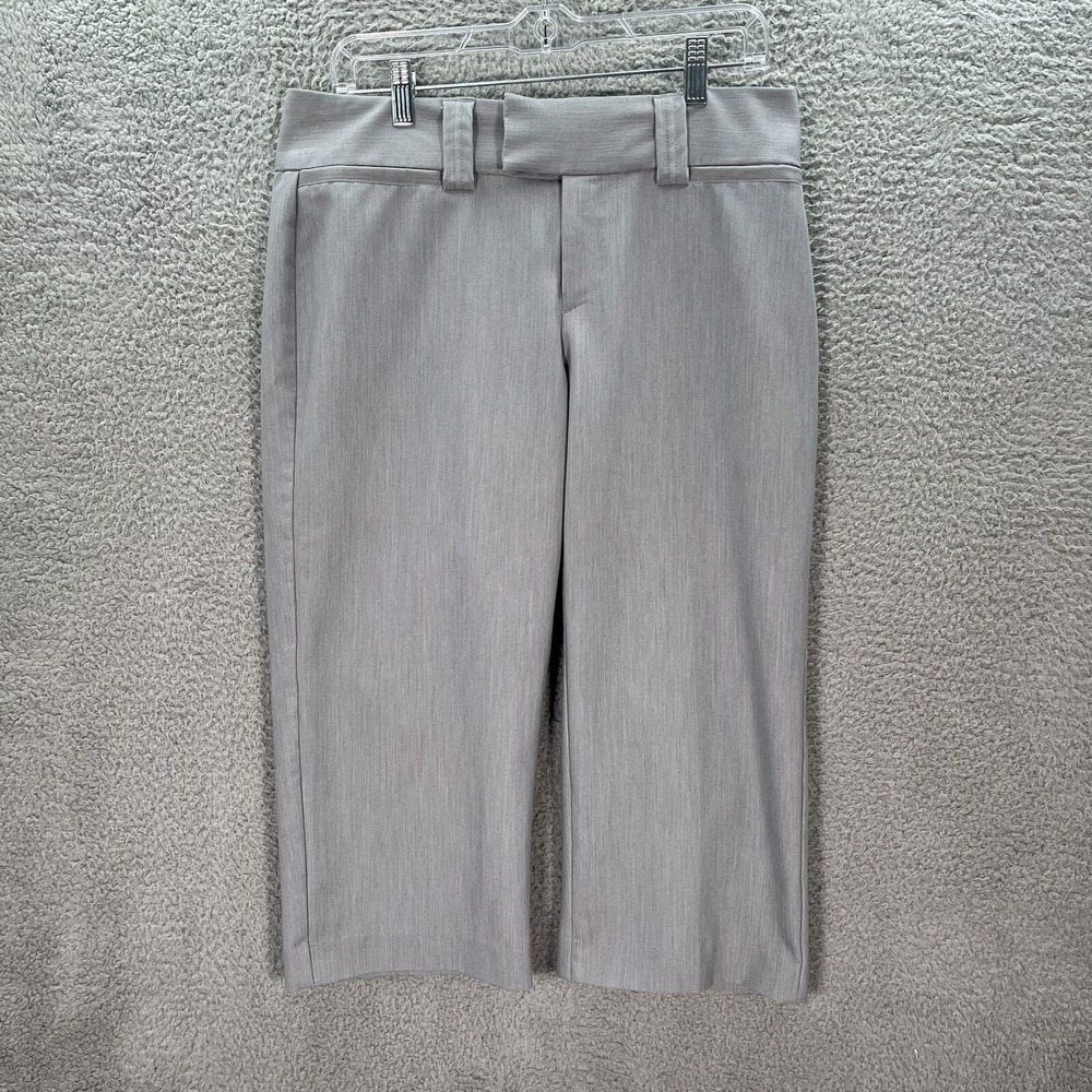 Maurices Pants Womens 7/8 Gray Polished Capri Mid Rise Preppy Mature Careerwear
